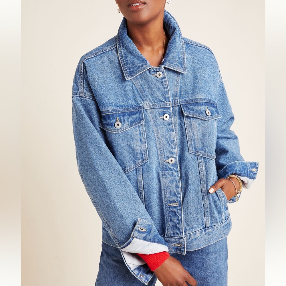 Anthropologie - Pilcro - Faux Fur Collar Denim Jacket - Picture 7 of 10